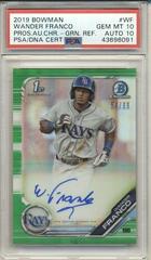 Wander Franco [Green Refractor] #PA-WF Baseball Cards 2019 Bowman Prospect Autographs Prices