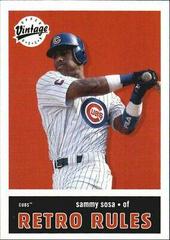 Sammy Sosa #R4 Baseball Cards 2001 Upper Deck Vintage Retro Rules Prices