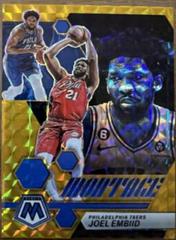 Joel Embiid [Gold] #4 Basketball Cards 2022 Panini Mosaic Montage Prices