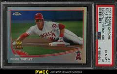 Mike Trout [Sliding Refractor] #1 Baseball Cards 2014 Topps Chrome Prices