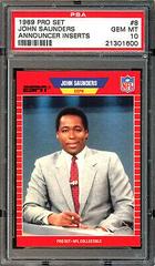 John Saunders #8 Football Cards 1989 Pro Set Announcer Inserts Prices