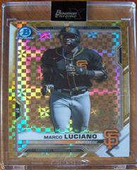 Marco Luciano [X Green Xfractor] #BCP-229 Baseball Cards 2021 Bowman Chrome Prospects Prices