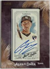 Gleyber Torres [Black] Baseball Cards 2018 Topps Allen & Ginter Framed Mini Autographs Prices