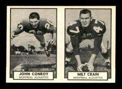 John Conroy, Milt Crain Football Cards 1962 Topps CFL Prices