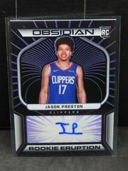 Jason Preston [Purple] #RES-JPS Basketball Cards 2021 Panini Obsidian Rookie Eruption Signatures Prices