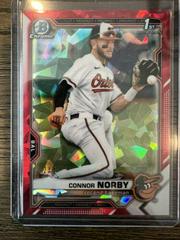 Connor Norby [Red] #BDC-50 Baseball Cards 2021 Bowman Draft Sapphire Prices