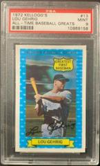 Lou Gehrig Baseball Cards 1972 Kellogg's All Time Baseball Greats Prices