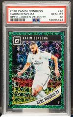 Karim Benzema [Optic Green Velocity] Soccer Cards 2018 Panini Donruss Prices