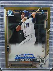 Cristian Santana [Gold Refractor] #CPA-CS Baseball Cards 2021 Bowman Chrome Prospect Autographs Prices