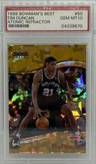 Tim Duncan [Atomic Refractor] #50 Basketball Cards 1998 Bowman's Best Prices