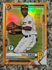 Oneil Cruz [Orange Foil] #BFE-24 Baseball Cards 2021 Bowman 1st Edition Prices