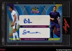 Brenden Aaronson , Sam Greenwood [Gray] Soccer Cards 2022 Leaf Vivid Dual Autographs Prices