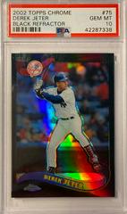 Derek Jeter [Black Refractor] #75 Baseball Cards 2002 Topps Chrome Prices