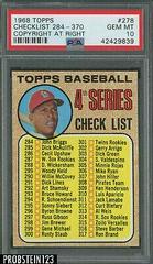 Checklist 284-370 [Copyright at Right] #278 Baseball Cards 1968 Topps Prices
