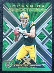 Christian Watson [Green] #IMG-16 Football Cards 2022 Panini XR Impending Greatness Prices