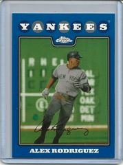 Alex Rodriguez [Blue Refractor] #1 Baseball Cards 2008 Topps Chrome Prices