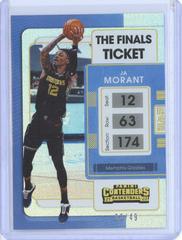 Ja Morant [Finals] Basketball Cards 2021 Panini Contenders Prices