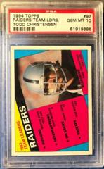 Raiders Team Ldrs. [Todd Christensen] Football Cards 1984 Topps Prices