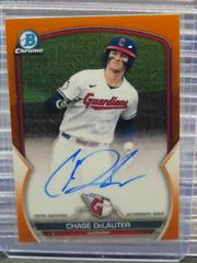Chase DeLauter [Orange] #BMA-CD Baseball Cards 2023 Bowman Chrome Prospect Mega Box Autographs Prices