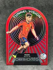 Pedri [Red Flood] #15 Soccer Cards 2022 Panini Obsidian Tunnel Vision Prices