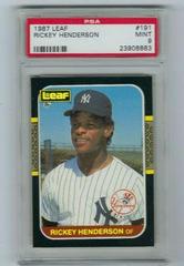 Rickey Henderson #191 Baseball Cards 1987 Leaf Prices