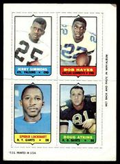 Jerry Simmons, Bob Hayes, Carl Lockhart, Doug Atkins Football Cards 1969 Topps Four in One Prices