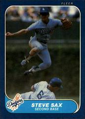 Steve Sax #143 Baseball Cards 1986 Fleer Prices