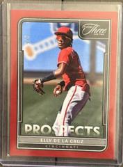 Elly De La Cruz [Red] #P-31 Baseball Cards 2022 Panini Three and Two Prospects Prices