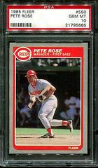 Pete Rose Baseball Cards 1985 Fleer Prices
