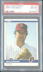 Jerry Koosman Baseball Cards 1984 Fleer Update Prices
