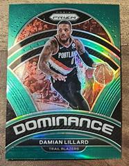 Damian Lillard [Green] #16 Basketball Cards 2022 Panini Prizm Dominance Prices