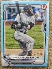 Charlie Blackmon [Sky Blue] #4 Baseball Cards 2021 Bowman Prices