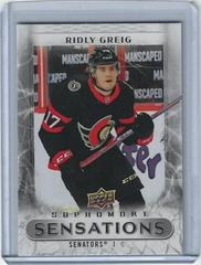 Ridly Greig #SO-1 Hockey Cards 2023 Upper Deck Sophomore Sensations Prices