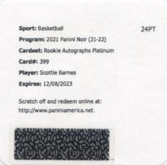 Scottie Barnes [Autograph Platinum] #399 Basketball Cards 2021 Panini Noir Prices