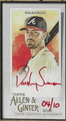 Dansby Swanson [Red Ink] Baseball Cards 2020 Topps Allen & Ginter Mini Autographs Prices
