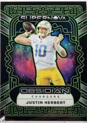 Justin Herbert [Green Electric Etch] #8 Football Cards 2023 Panini Obsidian Supernova Prices