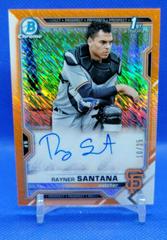 Rayner Santana [Orange Shimmer Refractor] #CPA-RS Baseball Cards 2021 Bowman Chrome Prospect Autographs Prices
