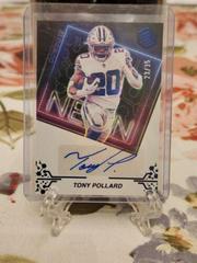 Tony Pollard [Blue] #NS-TP Football Cards 2022 Panini Elements Neon Signs Autographs Prices