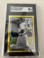Jasson Dominguez [Yellow Refractor] Baseball Cards 2021 Bowman Chrome Prospects Prices
