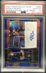 Roman Reigns [Blue Prizm] #RA-RRN Wrestling Cards 2022 Panini Select WWE Ringside Action Signatures Prices