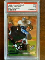 Barry Sanders [One of a Kind] Football Cards 1999 Stadium Club Prices