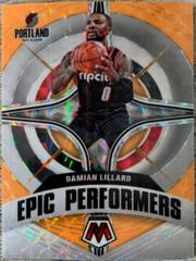 Damian Lillard [Orange Fluorescent] #18 Basketball Cards 2021 Panini Mosaic Epic Performers Prices