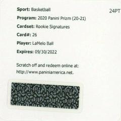 LaMelo Ball Basketball Cards 2020 Panini Prizm Rookie Signatures Prices