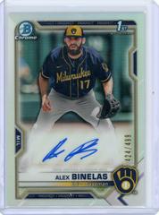 Alex Binelas [Refractor] #CDA-AB Baseball Cards 2021 Bowman Draft Pick Chrome Autographs Prices