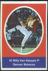 Billy Van Heusen Football Cards 1972 Sunoco Stamps Prices