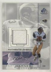 Kurt Warner #KW Football Cards 2001 SP Game Used Authentic Fabric Prices