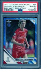 Maurits Kjaergaard [Blue Wave Refractor] Soccer Cards 2021 Topps Chrome UEFA Champions League Prices