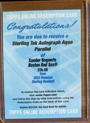 Xander Bogaerts [Aqua] #STA-XB Baseball Cards 2022 Bowman Sterling Tek Autographs Prices