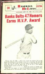 Banks Belts 47 HR #20 Baseball Cards 1960 NU Card Baseball Hi Lites Prices