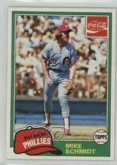 Mike Schmidt #9 Baseball Cards 1981 Coca Cola Prices